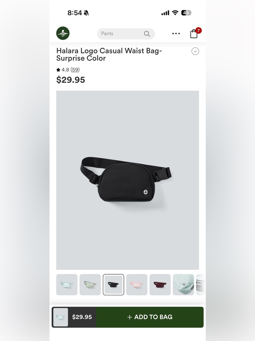 HALARA Black Casual Waist Crossbody Bag